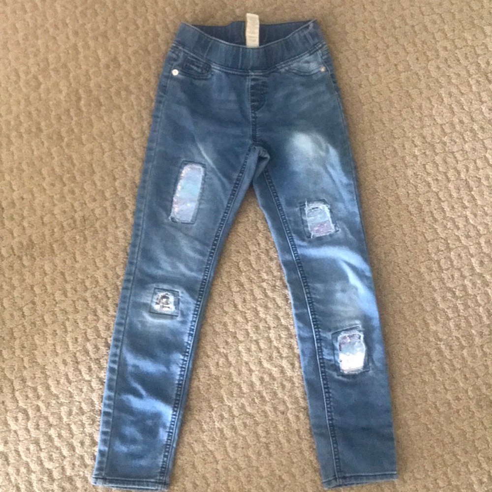 Justice 8 slim Jeggings with flip sequins